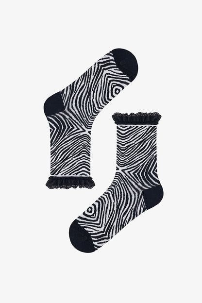 Zebra Lace Soket Çorap