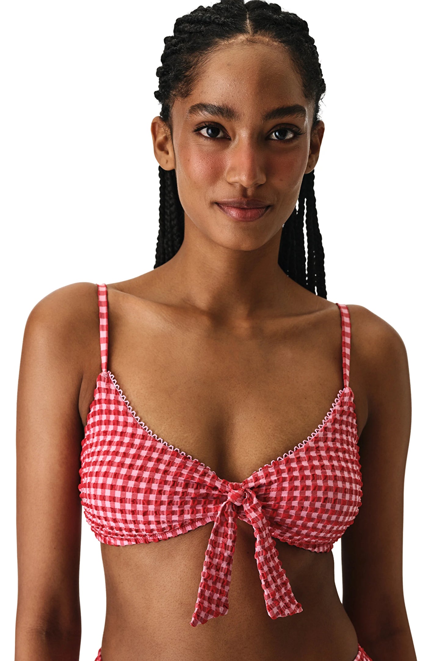 Renkli Paulina Üçgen Knot Bikini Üstü