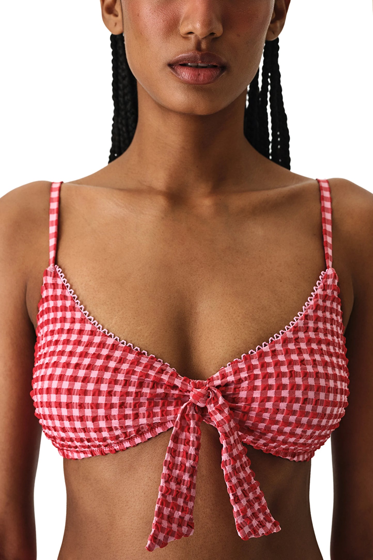 Renkli Paulina Üçgen Knot Bikini Üstü
