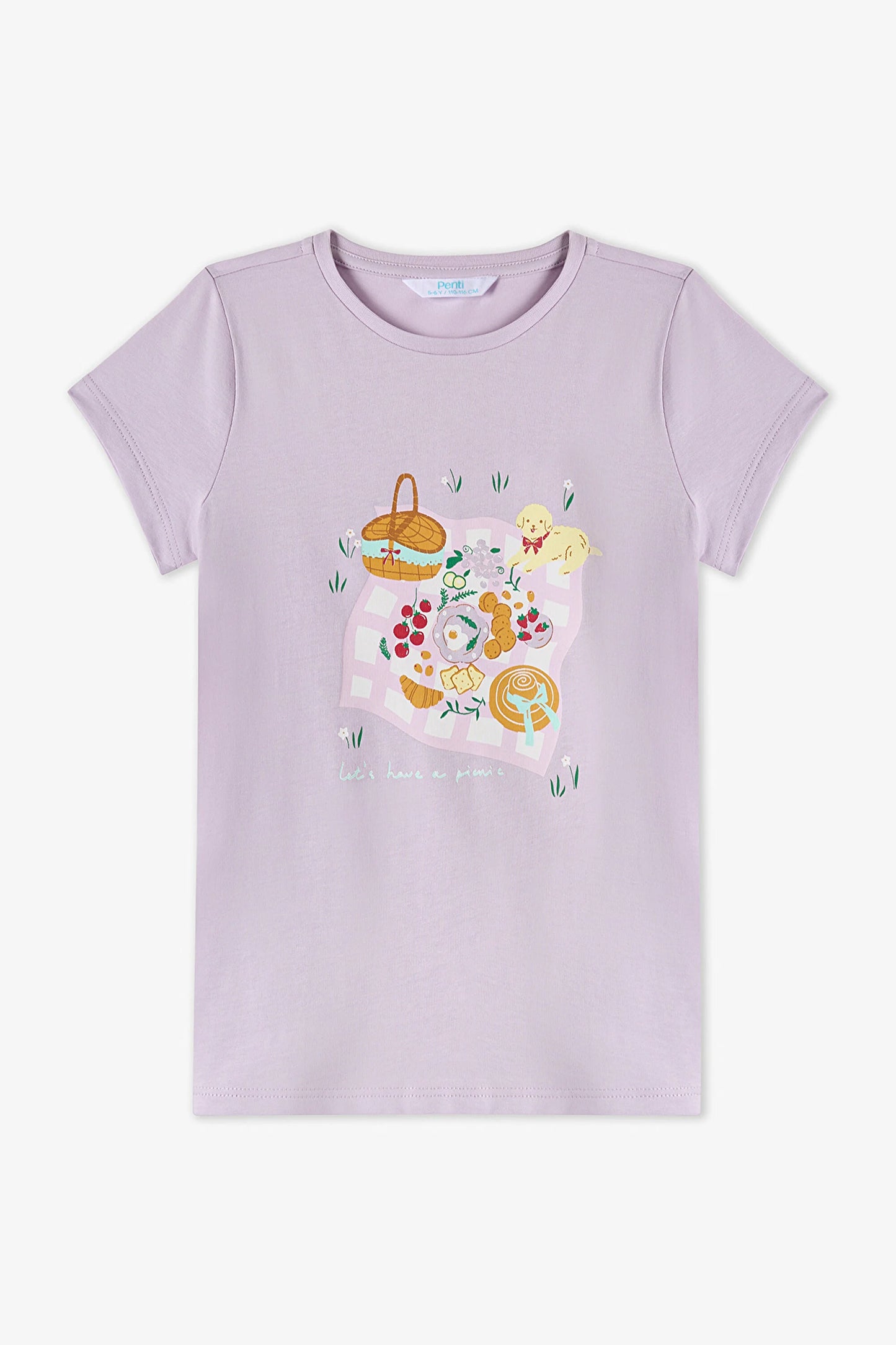 Lila Kız Çocuk Picnic Pamuklu 2'li Pijama Takımı