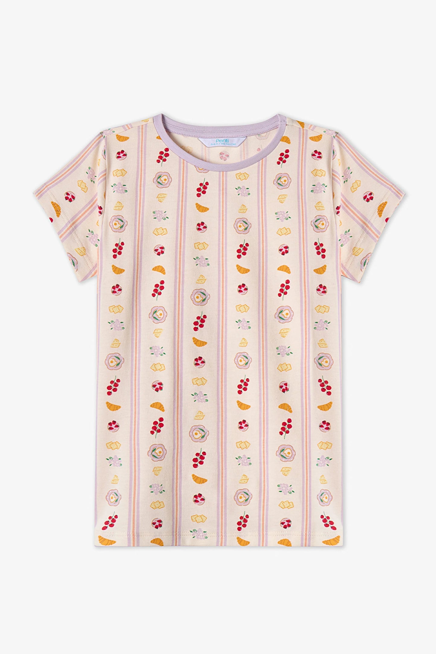 Lila Kız Çocuk Picnic Pamuklu 2'li Pijama Takımı