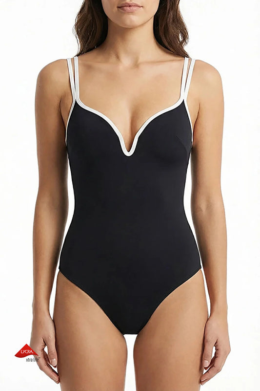 Siyah Beluga Push Up Destekli Mayo