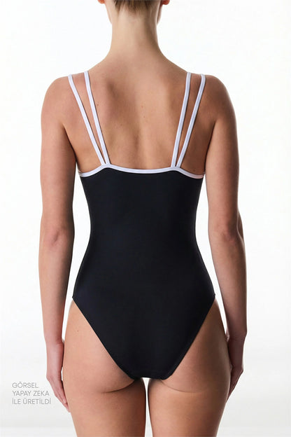 Siyah Beluga Push Up Destekli Mayo
