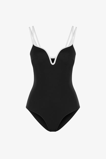 Siyah Beluga Push Up Destekli Mayo