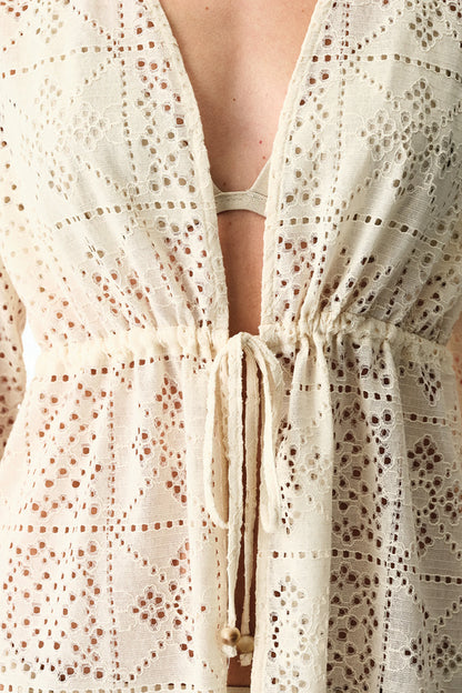Ekru Jasmine Kimono