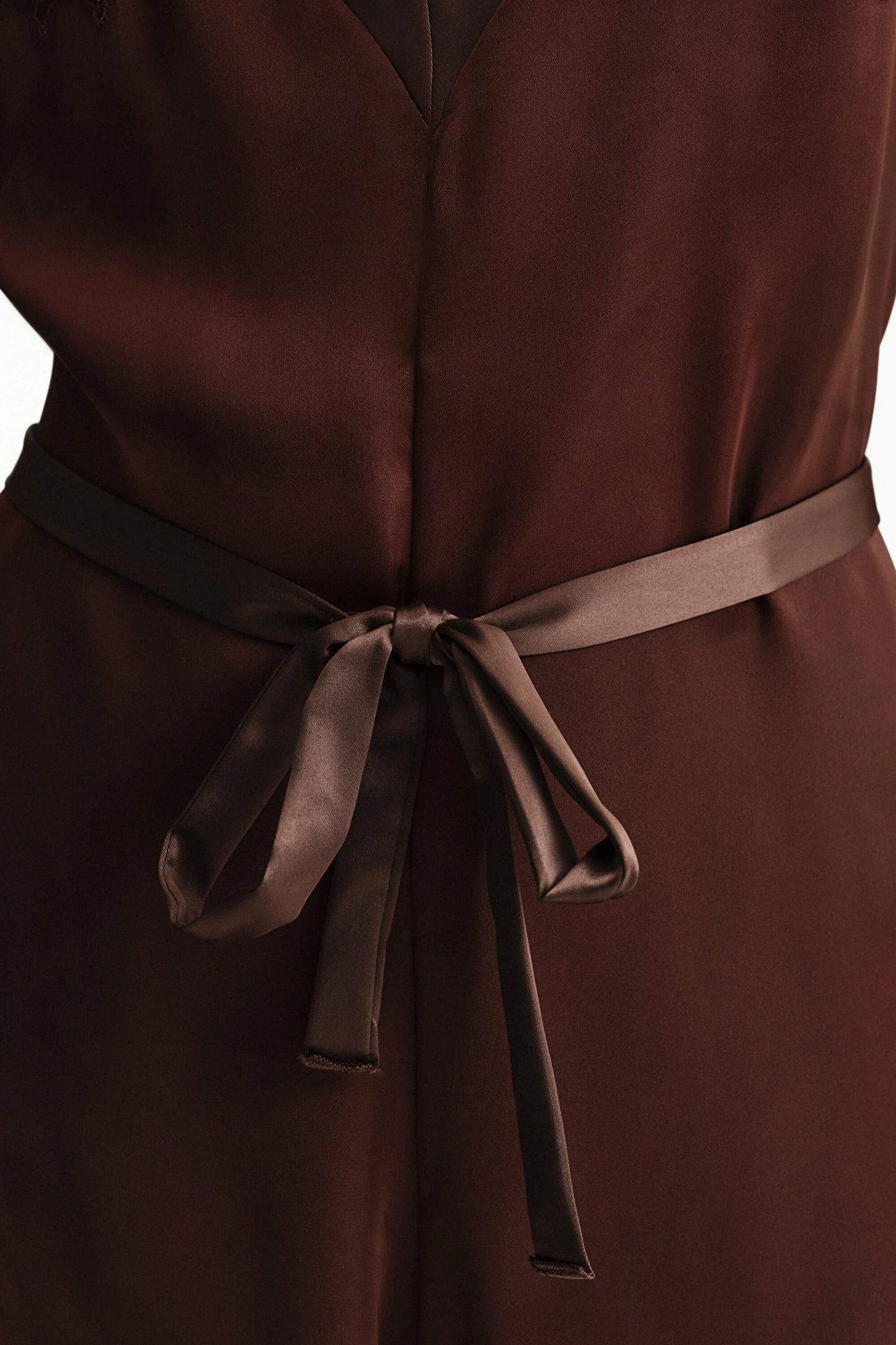 Kahverengi Saten Chiffon Teddy Tulum