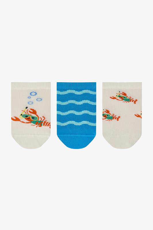 Erkek Çocuk Snorkel Lobster 3'lü Patik Çorap