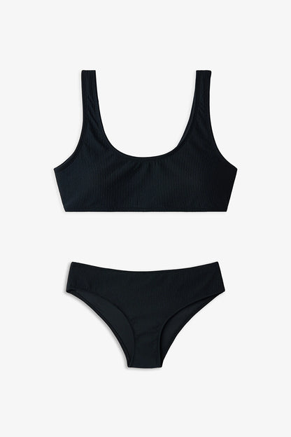 Siyah Genç Kız Black Halter Bikini Takımı