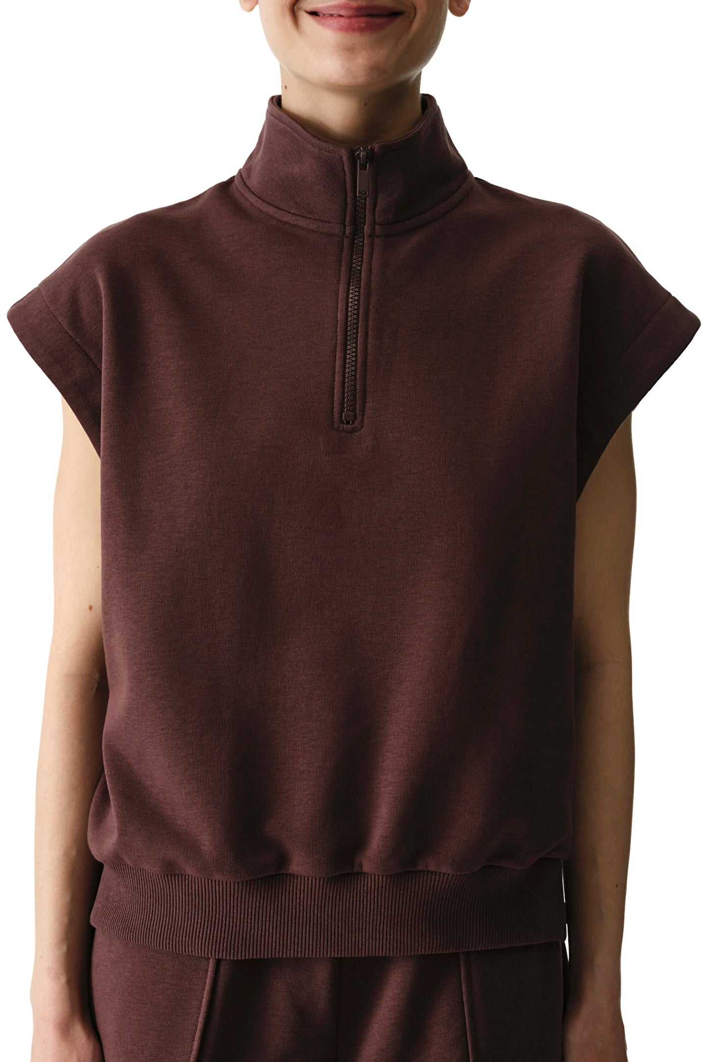Kahverengi Nura Half Zip Sweatshirt