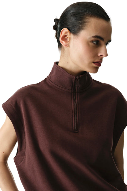 Kahverengi Nura Half Zip Sweatshirt
