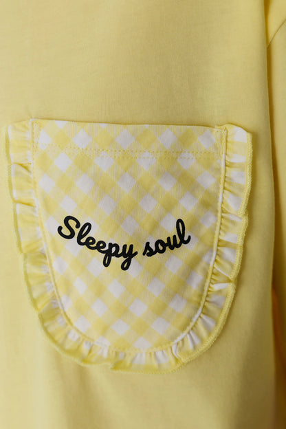 Açık Sarı Sleepy Soul Pamuklu Pantolon Pijama Takımı
