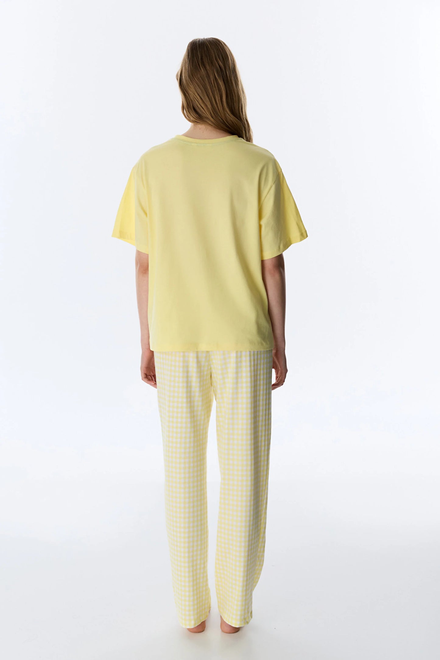 Açık Sarı Sleepy Soul Pamuklu Pantolon Pijama Takımı