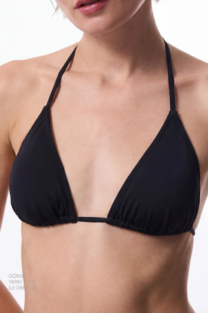 Siyah Üçgen Bikini Üstü