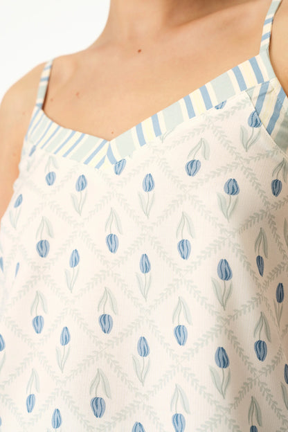 Renkli Serenity Floral Atlet Pijama Üstü