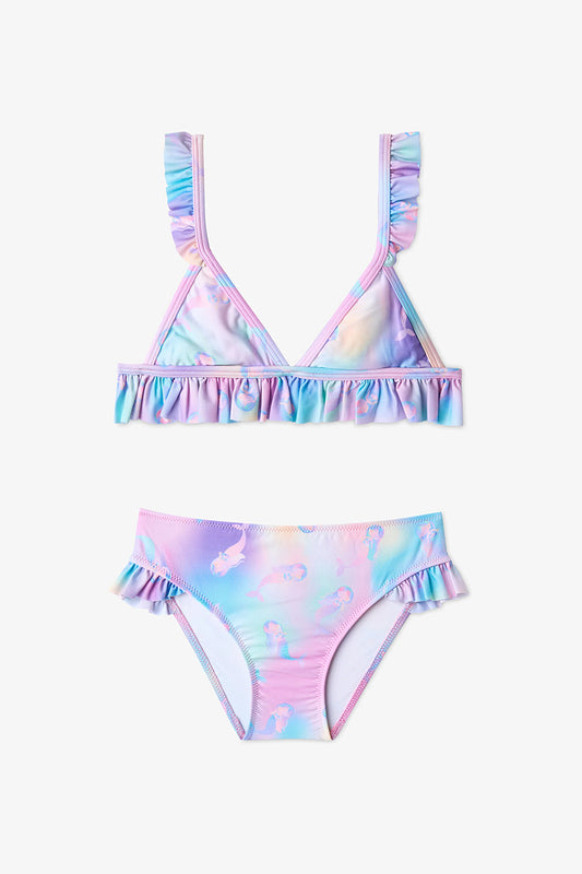 Renkli Kız Çocuk Mermaid Üçgen Bikini Takımı
