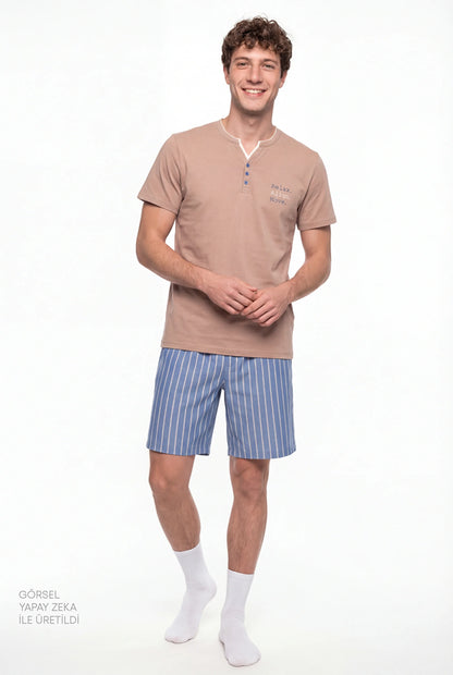 Erkek Renkli Desert Sand Pijama Takımı