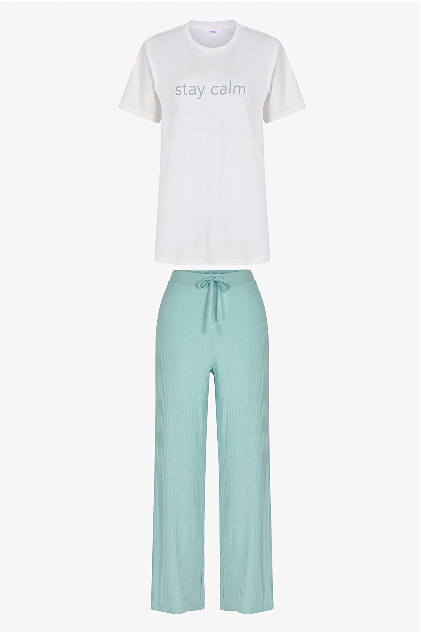 Mint Yeşili Mama Stay Calm Pantolon Pijama Takımı