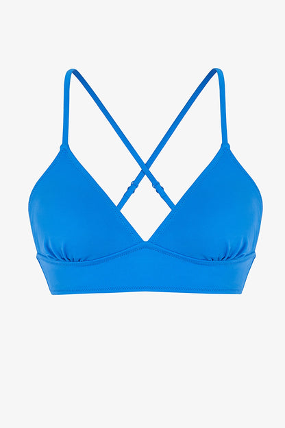 Okyanus Mavi Bralet Bikini Üstü