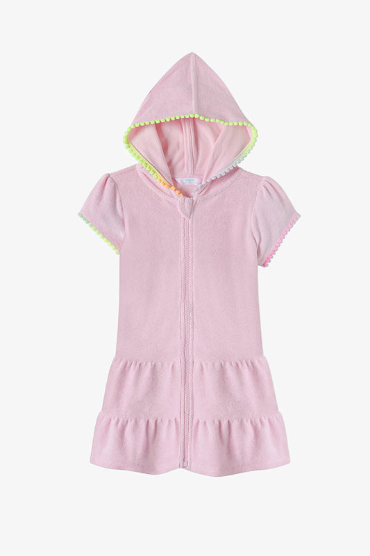 Pembe Kız Çocuk Sweet Pastel Pink Towel Kaftan