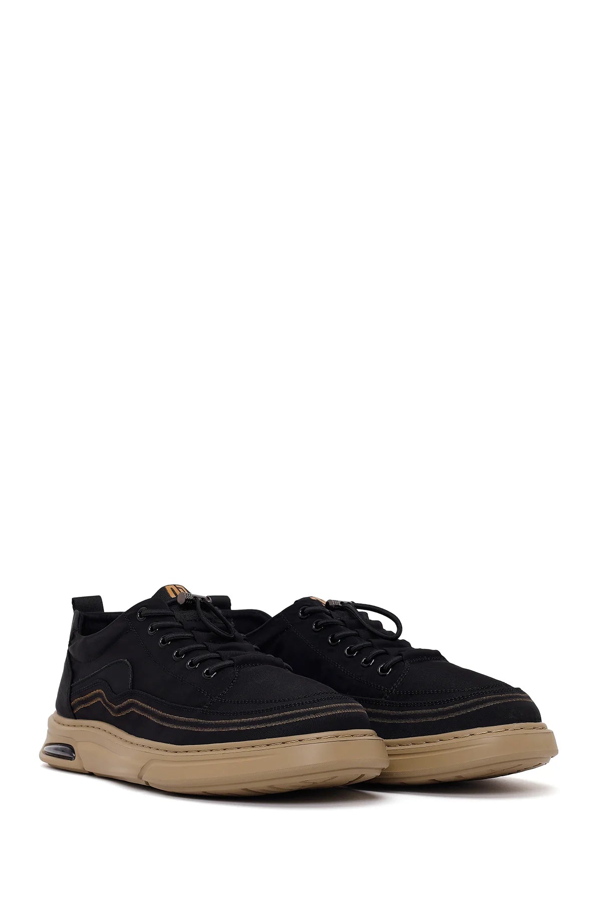Derimoz Zero Erkek Siyah Bağcıklı Kumaş Sneaker