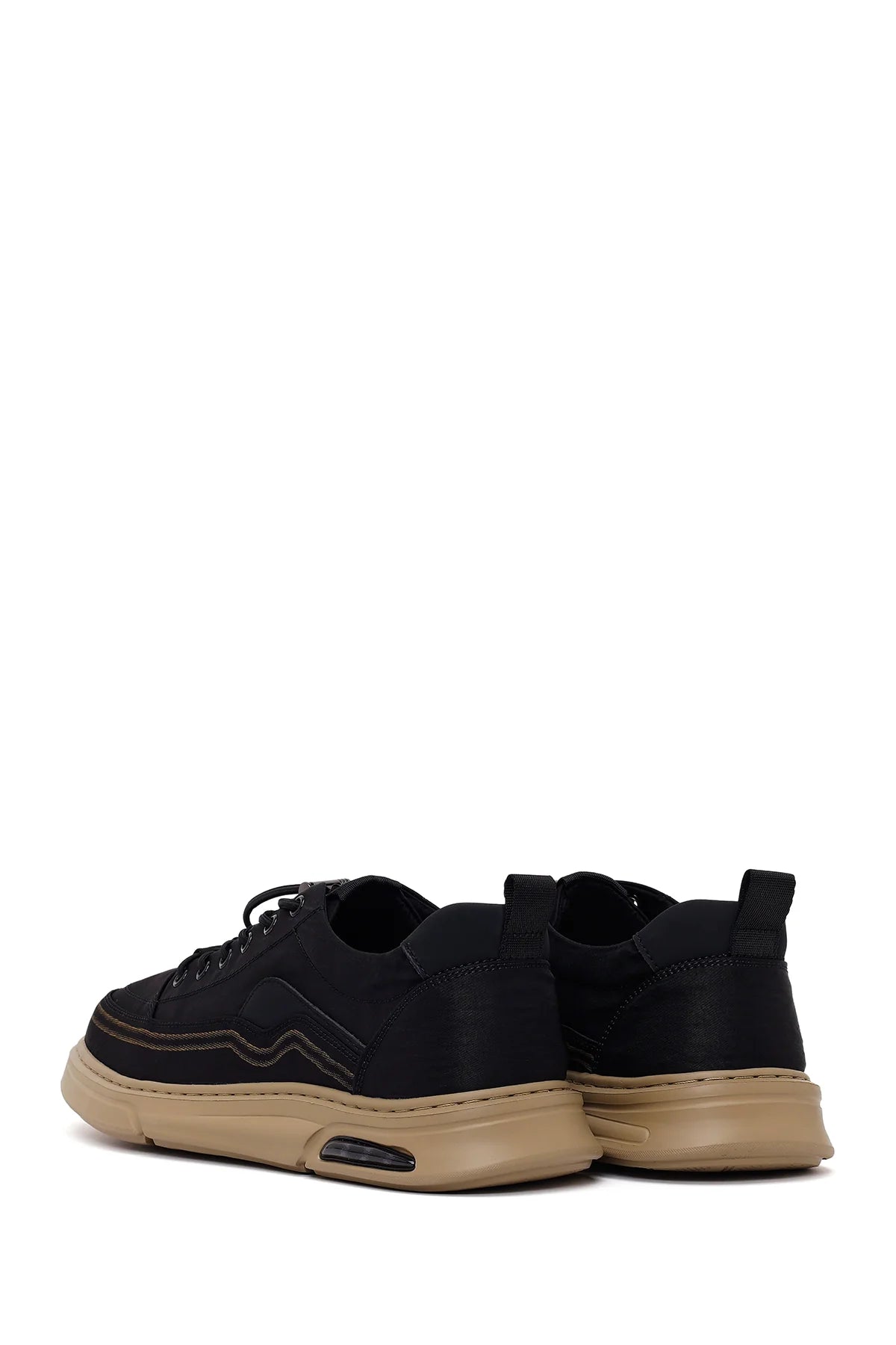 Derimoz Zero Erkek Siyah Bağcıklı Kumaş Sneaker