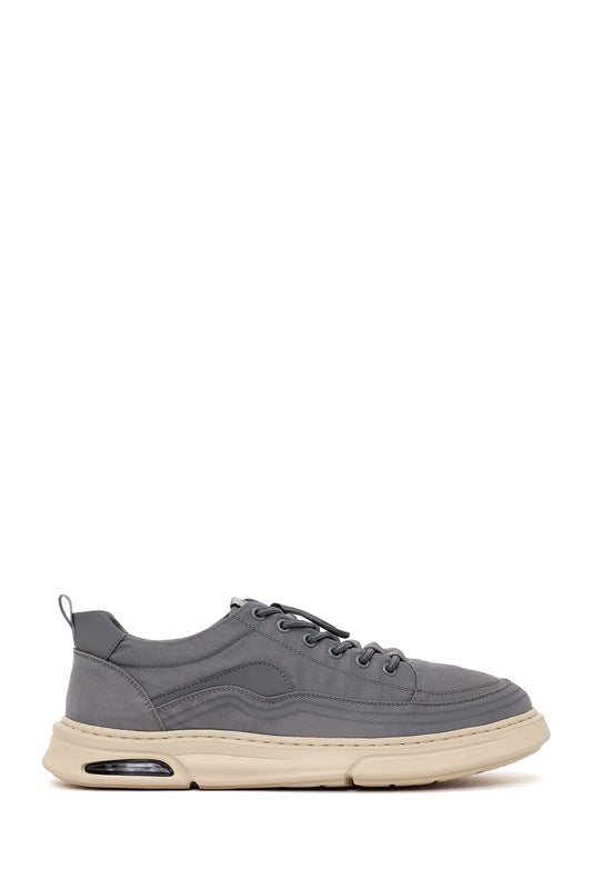 Derimoz Zero Erkek Gri Bağcıklı Kumaş Sneaker