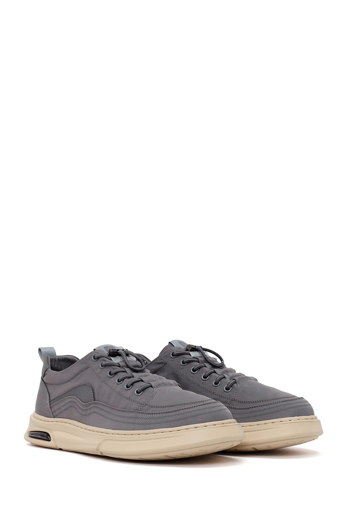 Derimoz Zero Erkek Gri Bağcıklı Kumaş Sneaker