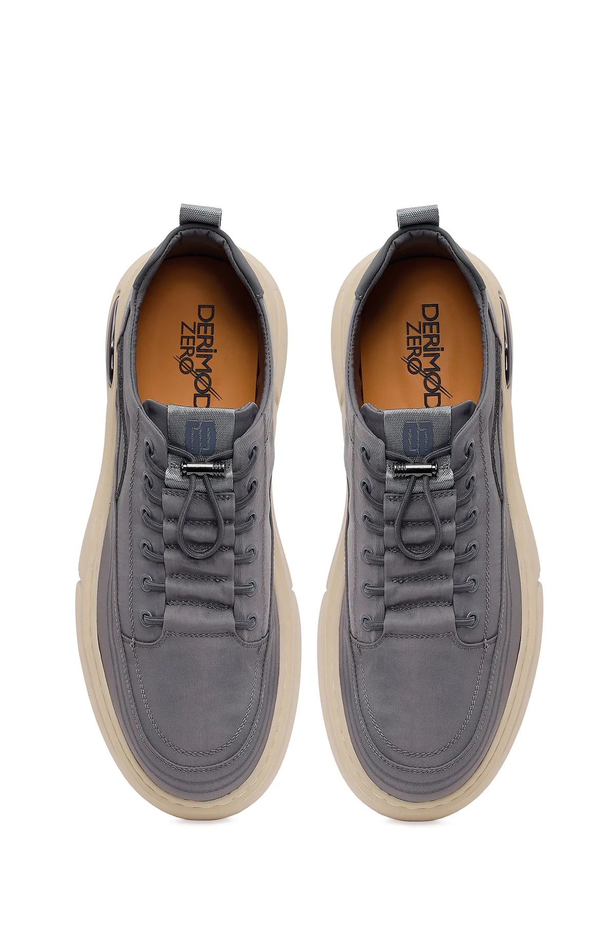 Derimoz Zero Erkek Gri Bağcıklı Kumaş Sneaker