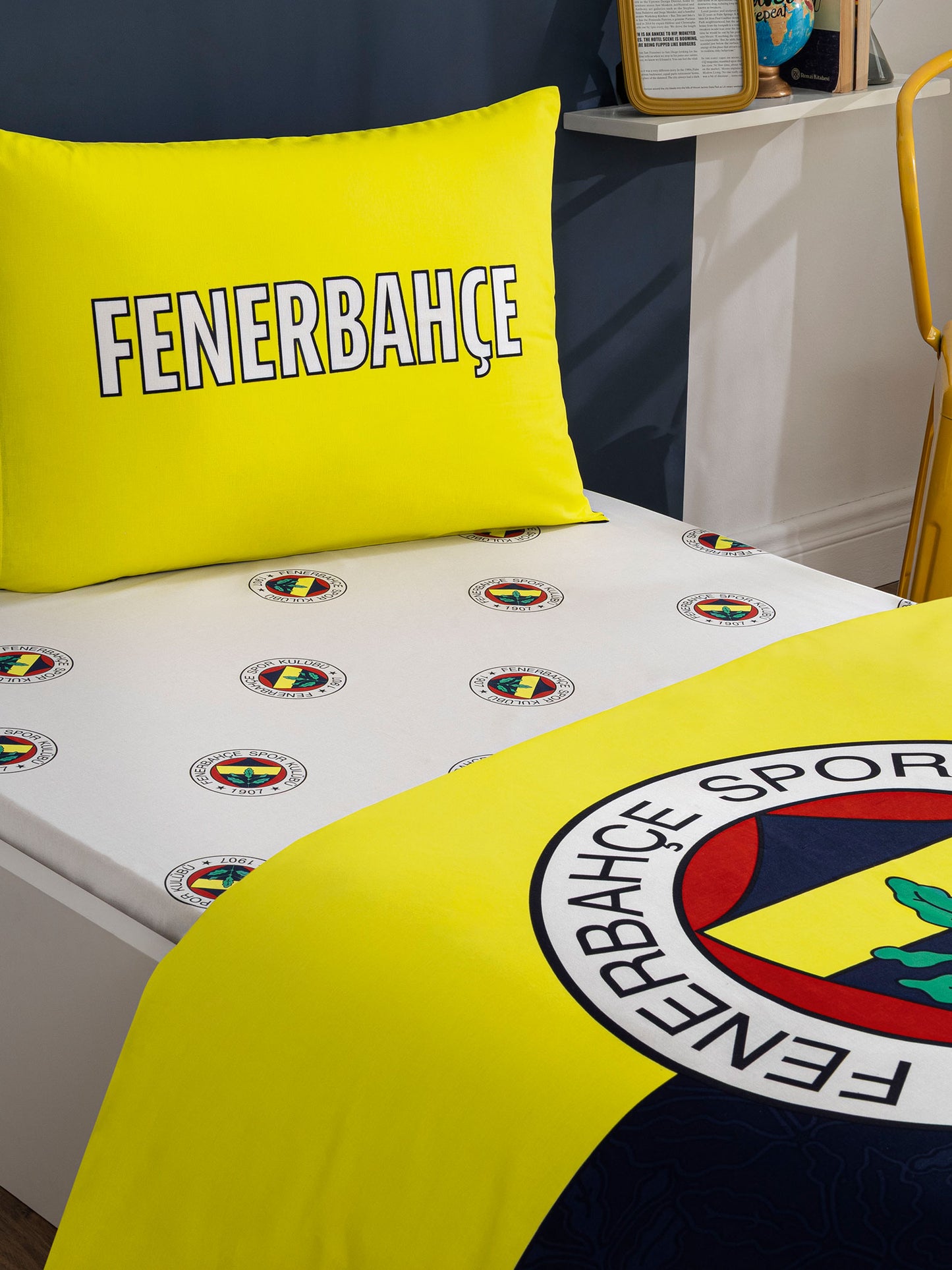 Fenerbahçe Sarı Lacivert Efsane Tek Kişilik Nevresim Takımı 100cm