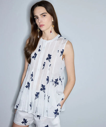 Beyaz Floral Nakışlı Volanlı Bluz Is1260006096002 | Ipekyol