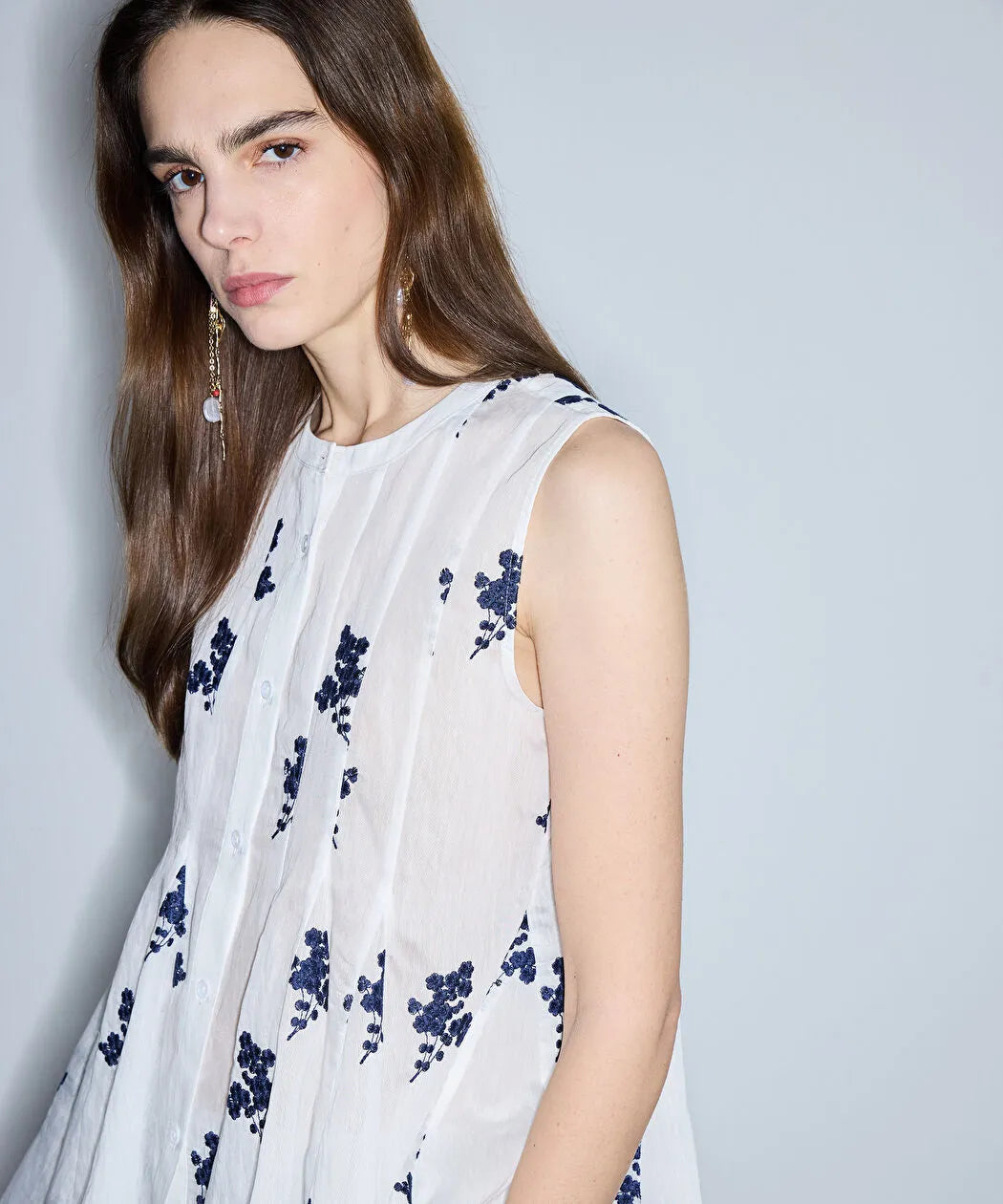Beyaz Floral Nakışlı Volanlı Bluz Is1260006096002 | Ipekyol