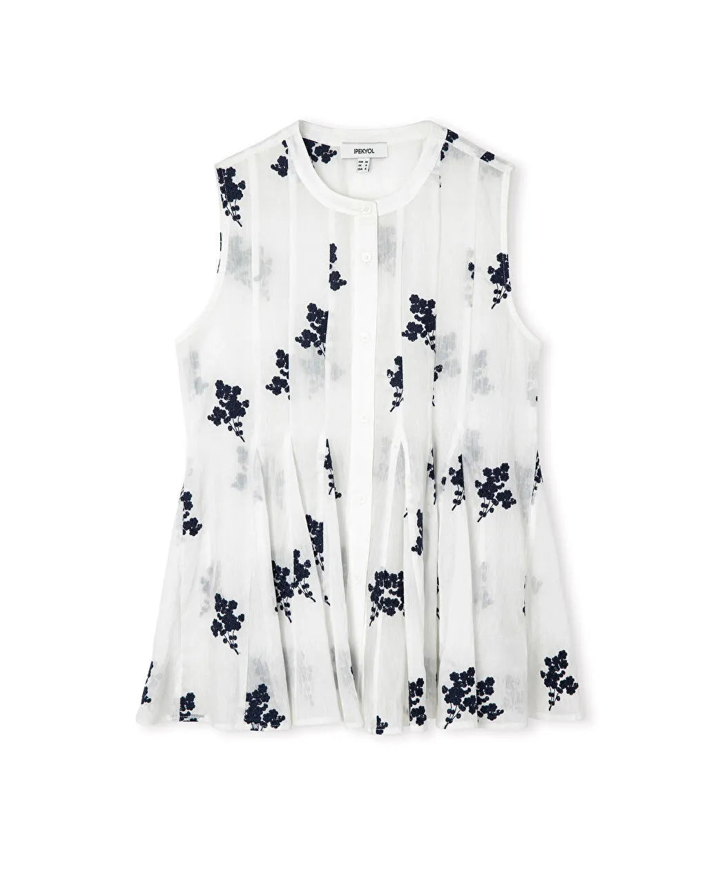 Beyaz Floral Nakışlı Volanlı Bluz Is1260006096002 | Ipekyol
