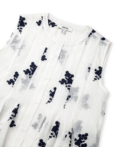 Beyaz Floral Nakışlı Volanlı Bluz Is1260006096002 | Ipekyol