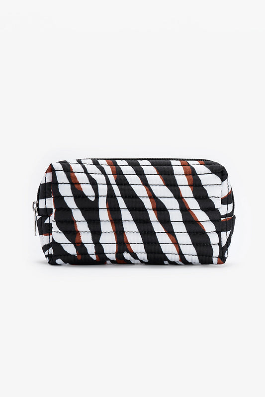 Siyah Zebra Makyaj Çantası