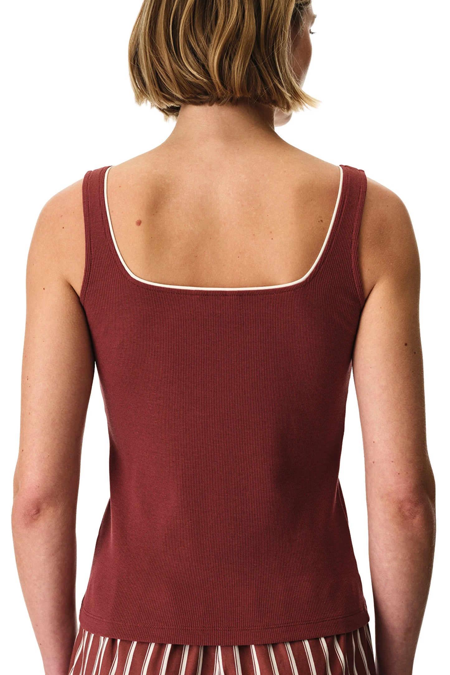Bordo Sisterhood Pamuklu Atlet Pijama Üstü