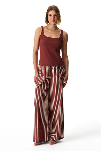 Bordo Sisterhood Pamuklu Atlet Pijama Üstü