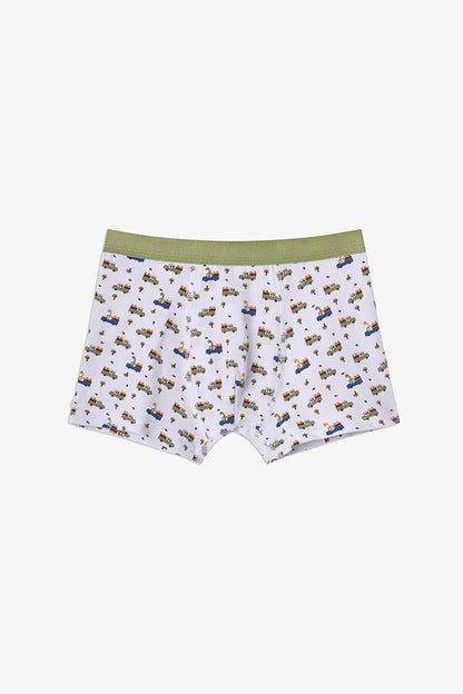 Haki Erkek Çocuk Dino In The Field 3'lü Boxer