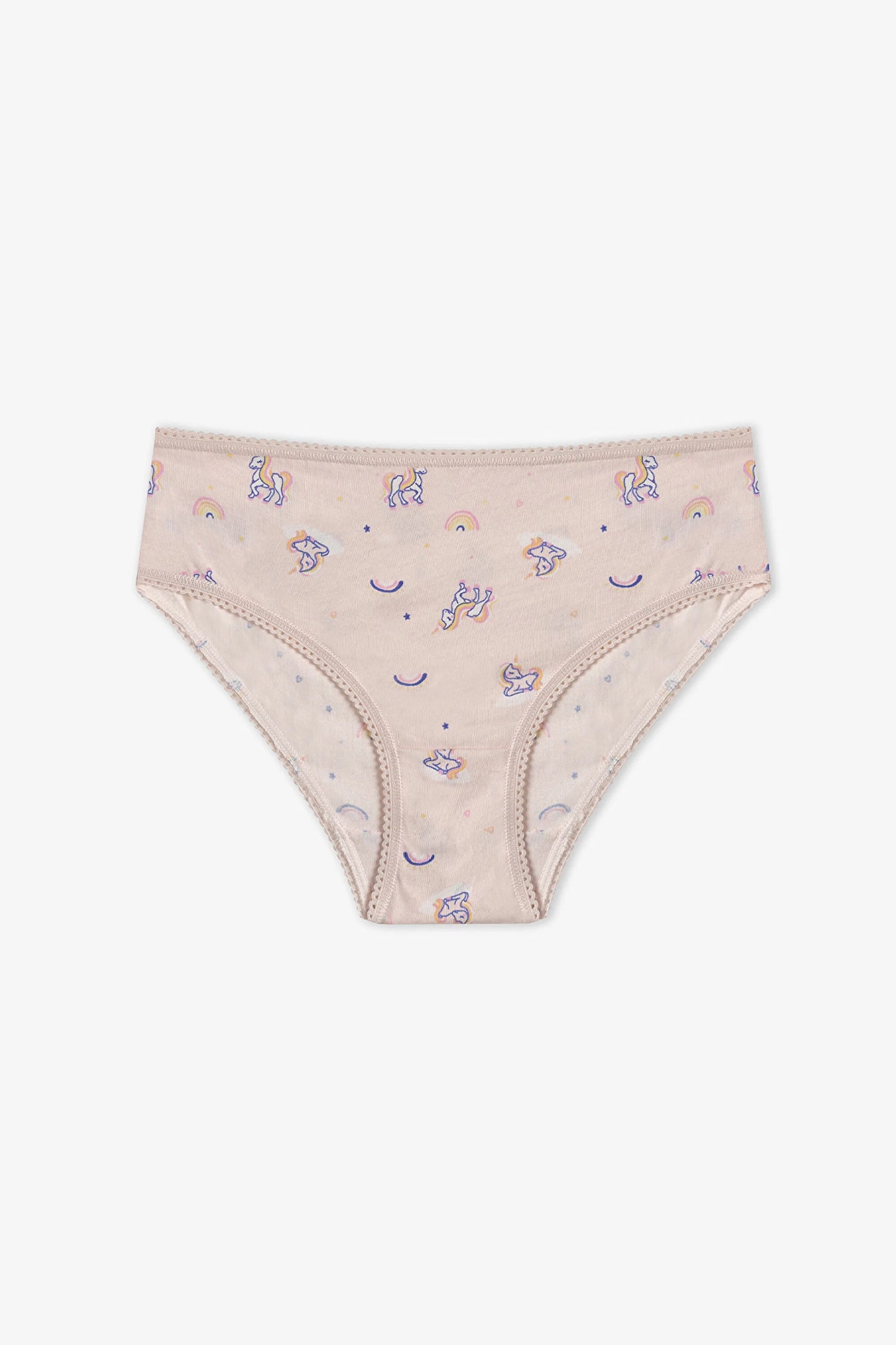 Renkli Kız Çocuk Unicorn Dream Pamuklu 5'li Slip Külot