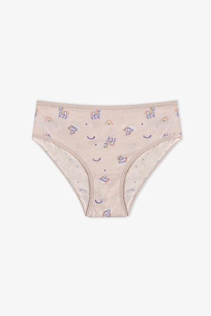 Renkli Kız Çocuk Unicorn Dream Pamuklu 5'li Slip Külot