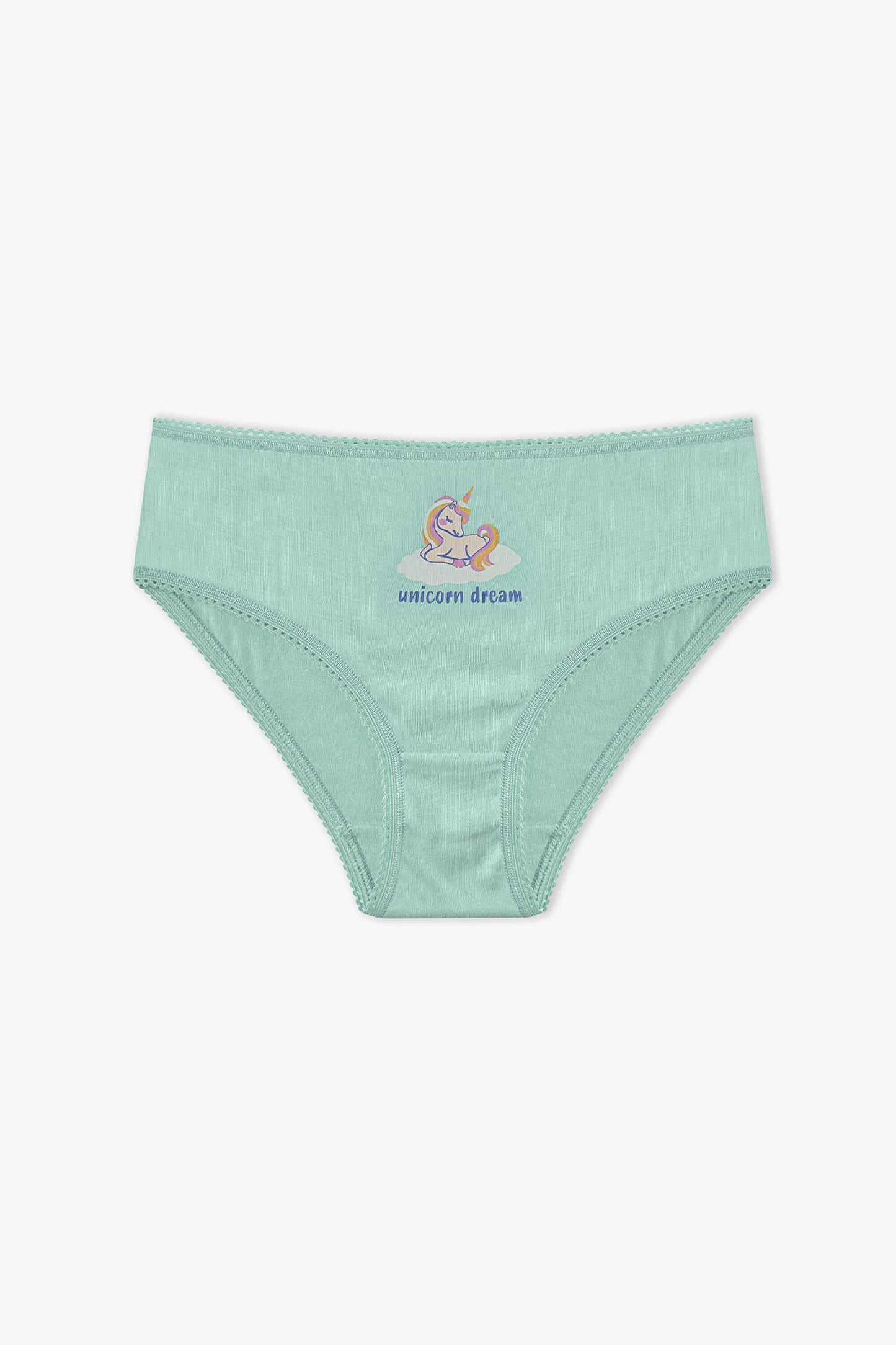 Renkli Kız Çocuk Unicorn Dream Pamuklu 5'li Slip Külot
