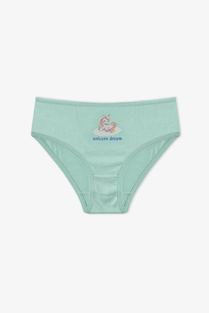 Renkli Kız Çocuk Unicorn Dream Pamuklu 5'li Slip Külot