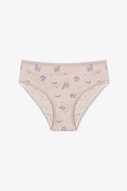 Renkli Kız Çocuk Unicorn Dream Pamuklu 5'li Slip Külot