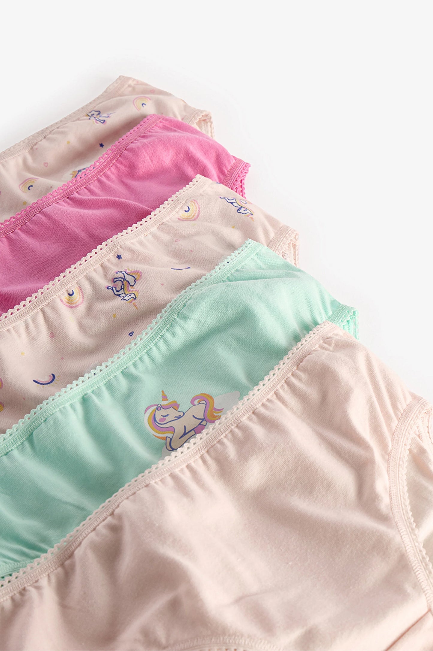 Renkli Kız Çocuk Unicorn Dream Pamuklu 5'li Slip Külot