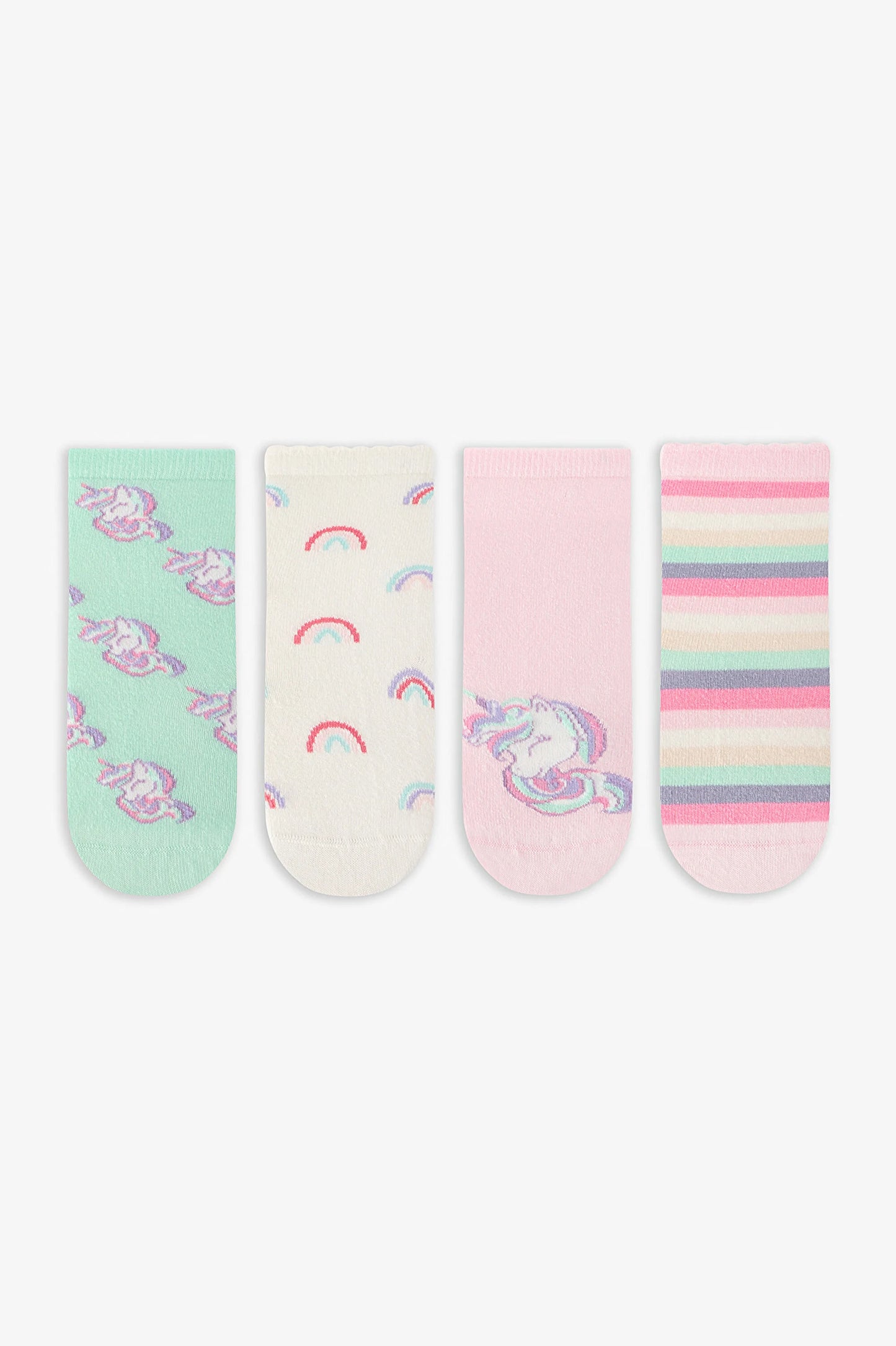 Renkli Kız Çocuk Cutie Unicorn 4'lü Soket Çorap
