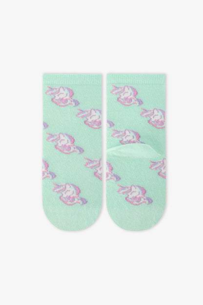 Renkli Kız Çocuk Cutie Unicorn 4'lü Soket Çorap