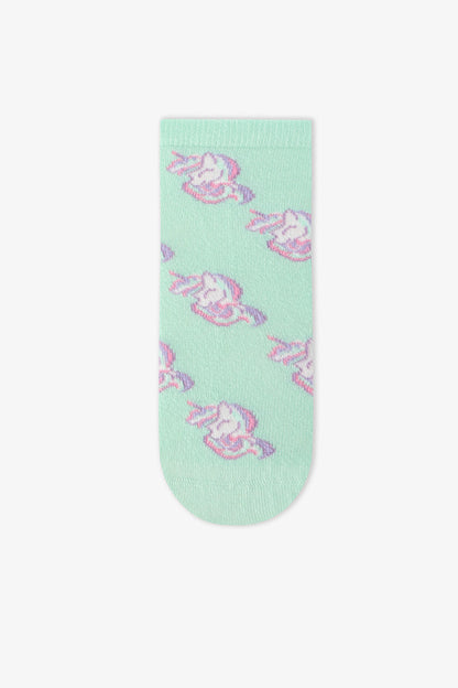 Renkli Kız Çocuk Cutie Unicorn 4'lü Soket Çorap