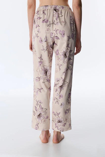 Pastel Bej Petal Saten Pantolon Pijama Altı