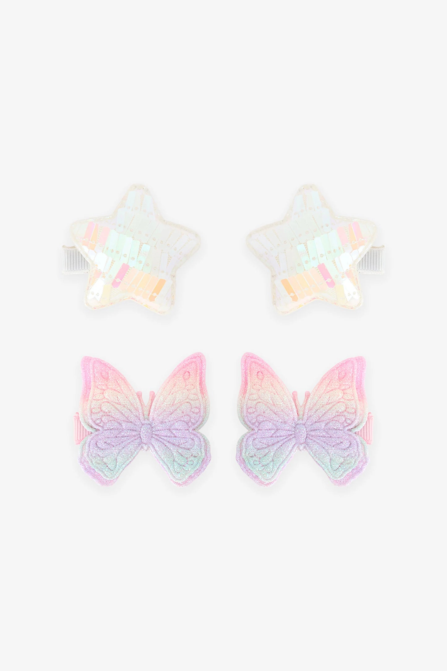 Renkli Kız Çocuk Butterfly Toka Seti