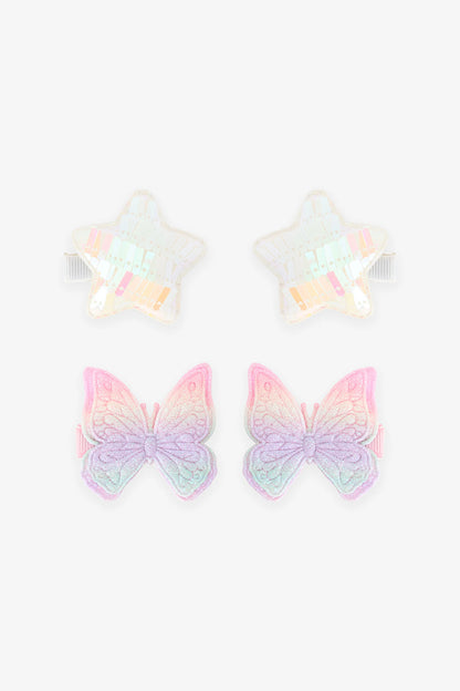 Renkli Kız Çocuk Butterfly Toka Seti