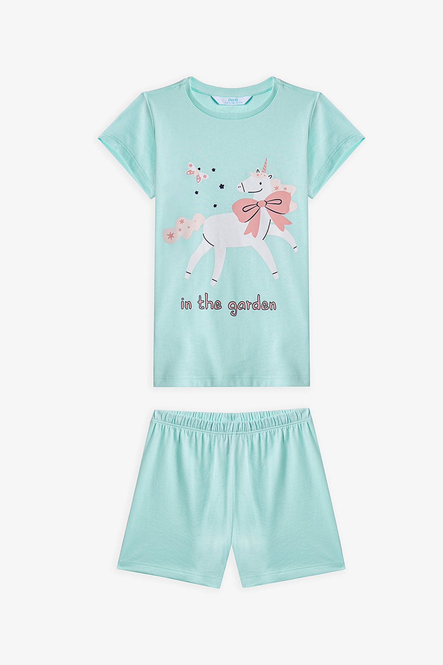 Mint Yeşili Kız Çocuk In The Garden Pamuklu 2'li Pijama Takımı